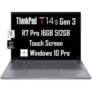 lenovo thinkpad t14s gen 3 business laptop (14" fhd+ touchscreen, amd ryzen 7 pro 6850u, 16gb ram, 512gb ssd, (8-core beat i7-1185g7)), backlit, fingerprint, fhd webcam, 3-yr wrt, win 10 / 11 pro