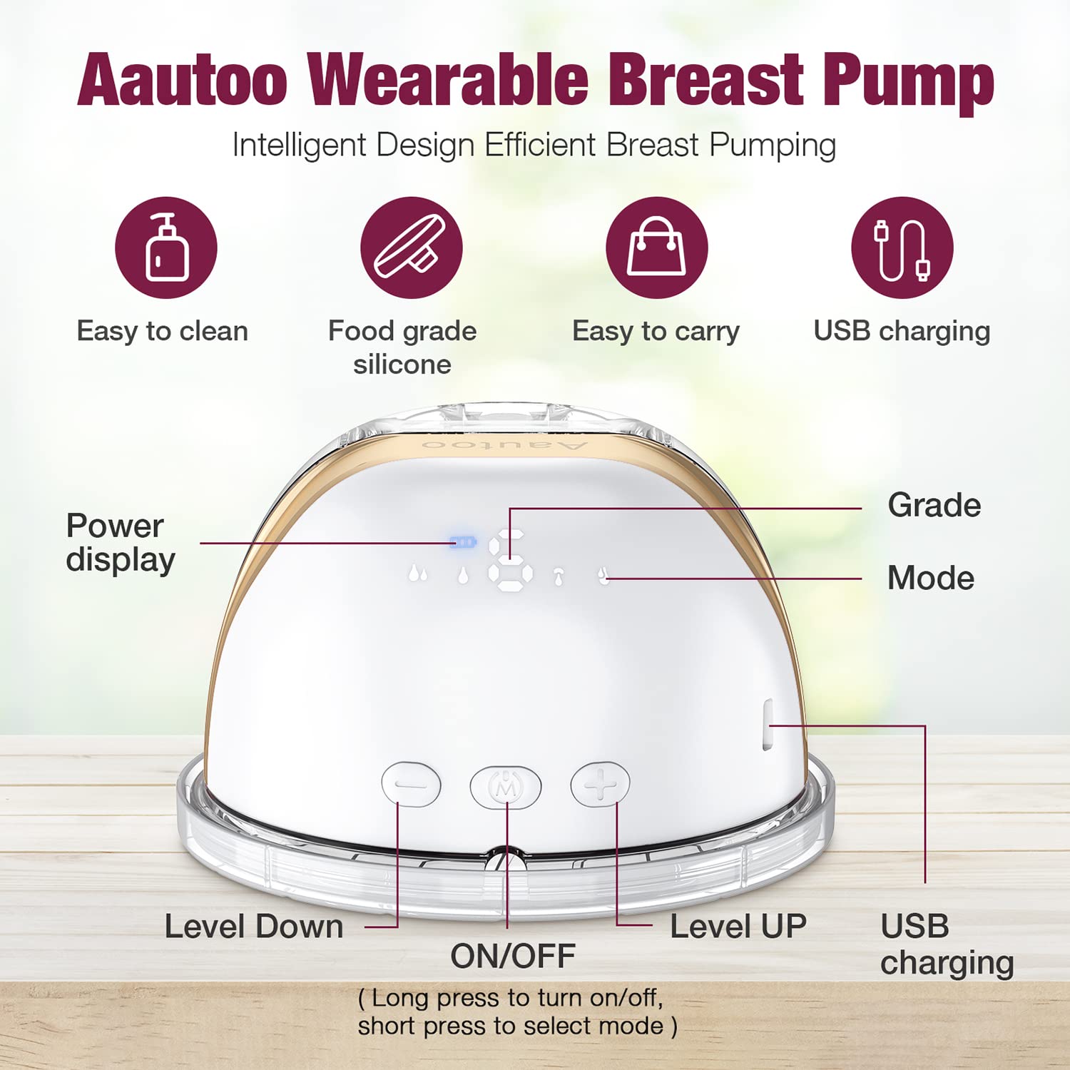 Double Electric Breast Pump Wearable Hands Free Breast Pump 1500mAh Portable Breastfeeding Pump