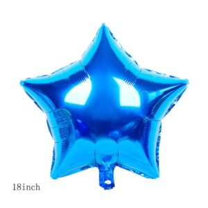 Chaungfu Balloons, 11 pcs Foil Balloons 5 Year Old for 5st Birthday Party Supplies Decoration, Confetti Balloon Kids Years (5th, Blue)