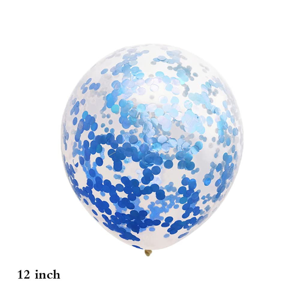 Chaungfu Balloons, 11 pcs Foil Balloons 5 Year Old for 5st Birthday Party Supplies Decoration, Confetti Balloon Kids Years (5th, Blue)