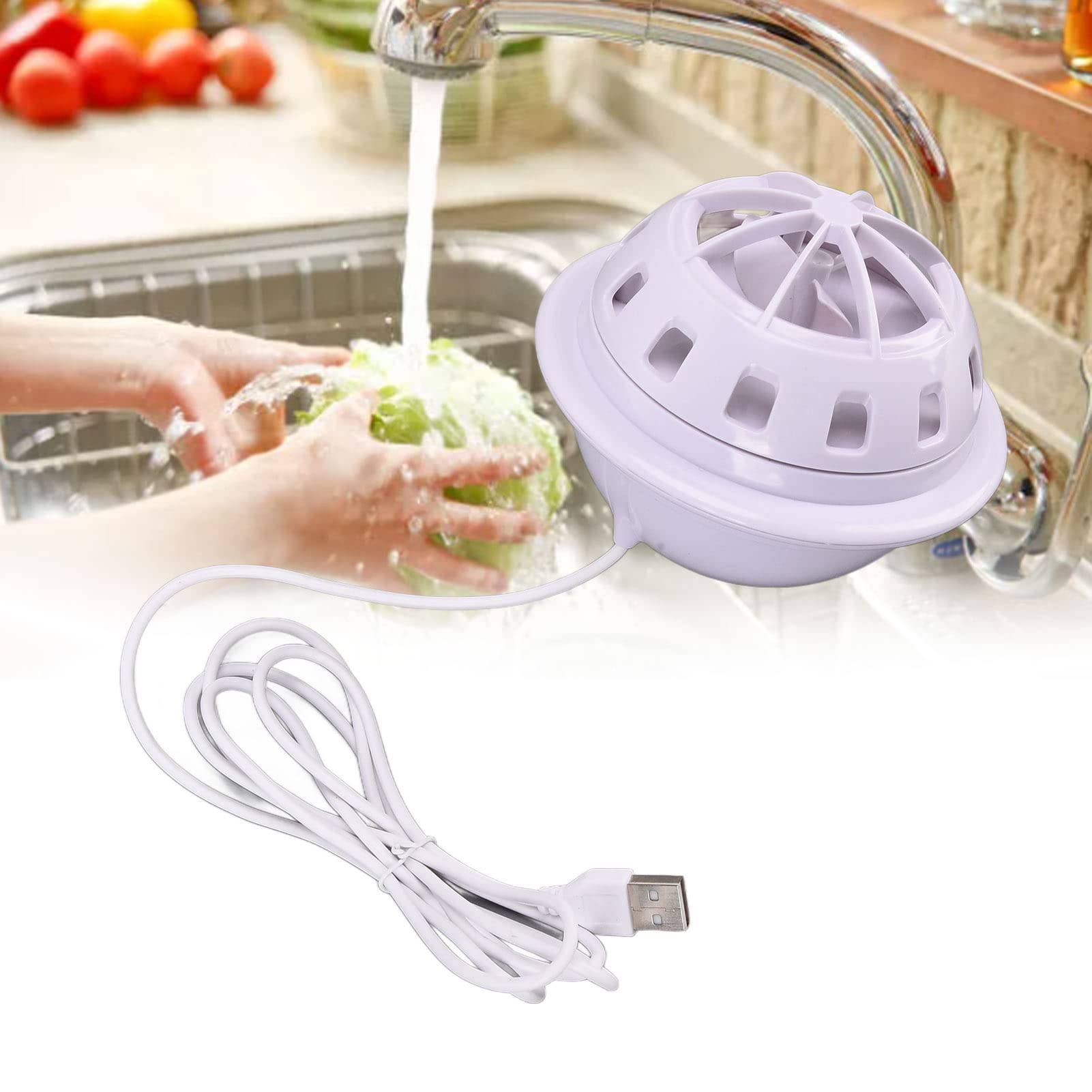 Mini Ultrasonic Dishwasher, Kitchen Sink Fruit Dishwasher for Home Business Travel College Room RV Apartment(white)