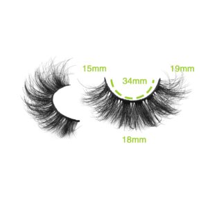 FANXITON Mink Lashes False Eyelashes Dramatic Fluffy Mink Lashes Wispy 19MM Curly Natural Look 3D Fake Eyelashes 10 Pairs Pack