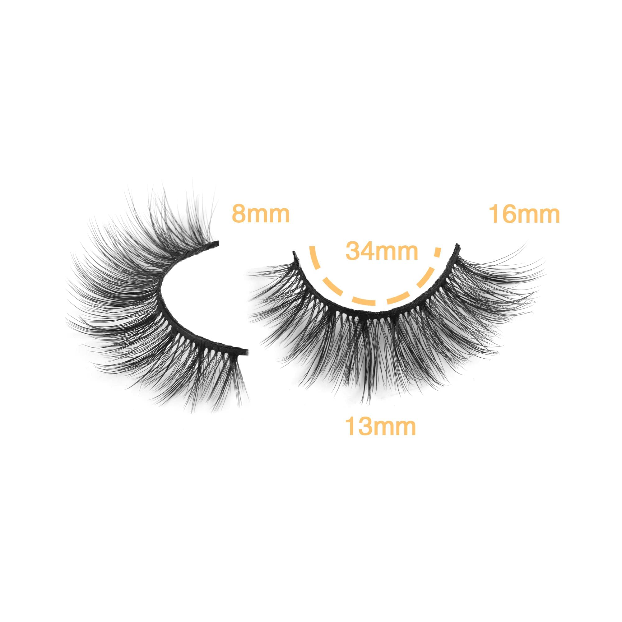 FANXITON False Eyelashes Natural Look Wispy Faux Mink Lashes Fluffy 16MM Cat Eye 3D Fake Eyelashes 10 Pairs Pack