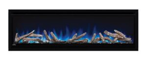 napoleon alluravision 60 - nefl60chd - deep depth wall hanging electric fireplace, 60-in, black, crystal & log ember bed, 3 flame colours, remote included