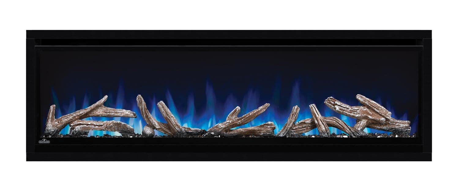 Napoleon Alluravision 60 - NEFL60CHD - Deep Depth Wall Hanging Electric Fireplace, 60-in, Black, Crystal & Log Ember Bed, 3 Flame Colours, Remote Included