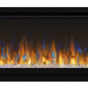 Napoleon Alluravision 74 - NEFL74CHS - Slimline, Wall Hanging Electric Fireplace, 74-in, Black, Crystal Ember Bed, 3 Flame Colours, Remote Included