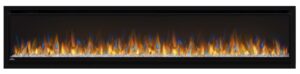 napoleon alluravision 74 - nefl74chs - slimline, wall hanging electric fireplace, 74-in, black, crystal ember bed, 3 flame colours, remote included