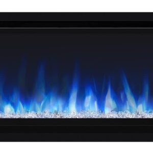 Napoleon Alluravision 74 - NEFL74CHS - Slimline, Wall Hanging Electric Fireplace, 74-in, Black, Crystal Ember Bed, 3 Flame Colours, Remote Included