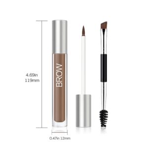 Waterproof Eyebrow Gel for Long Lasting, Highly Tinted Liquid Eye Brow Makeup, Sweatproof, Natural (Brunette)