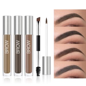 Waterproof Eyebrow Gel for Long Lasting, Highly Tinted Liquid Eye Brow Makeup, Sweatproof, Natural (Brunette)