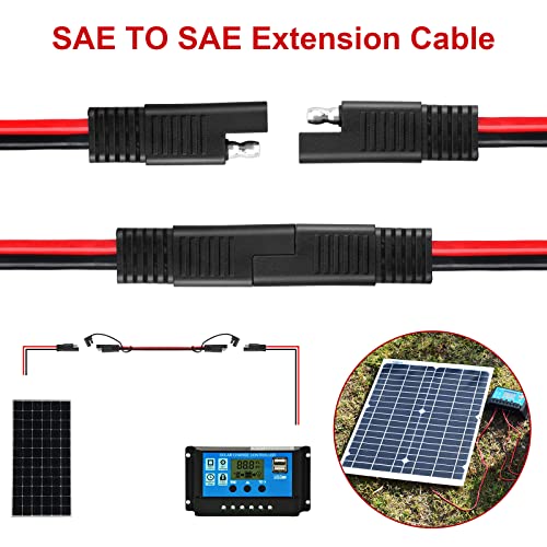 PAEKQ 10AWG SAE to SAE Extension Cable 10FT Solar Cable Quick Disconnect Wire Harness SAE Connector Extention Cable for Automotive RV Battery Motorcycle Cars Tractor (10Feet)