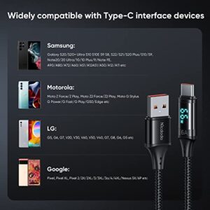 Mcdodo USB Type-C to USB-A Cable 4ft Fast Charge with Wattage Display 6A current XNylon Braided Cord USB3.0 Compatible with Type-C Devices iPhone 15/15 Pro/Samsung S23/iPad Pro/MacBook Pro 2022/Google