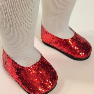 18" Doll Shoes - Red, Silver, Black - Sparkle Glitter for American Girl Dolls