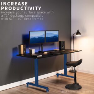 VIVO Universal 71 x 30 inch Table Top for Standard and Sit to Stand Height Adjustable Home and Office Desk Frames, Black Desktop, DESK-TOP72-30B