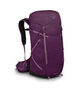 osprey sportlite 30l unisex hiking backpack, aubergine purple, m/l