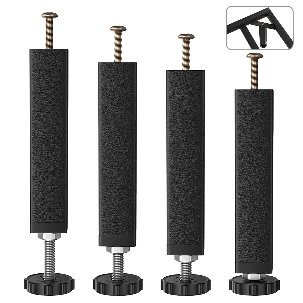 4PCS Adjustable Height Center Support Leg for Bed Frame, Bed Support Legs, Heavy Duty Bed Frame Support Legs, Bed Frame Legs Replacement for Furniture (8.6" - 11")