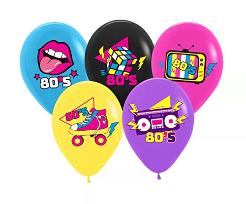 Back to the 80s Party Decorations 50 pack 12 inches Boombox&Skate Latex Balloons for Birthday Party 80s Party Supplies 1980s Themed Party Decorations Neon Party Supplies…