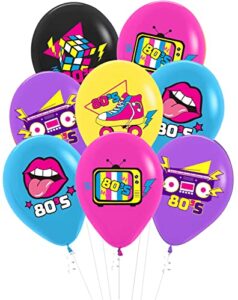 back to the 80s party decorations 50 pack 12 inches boombox&skate latex balloons for birthday party 80s party supplies 1980s themed party decorations neon party supplies…