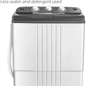 FUTADA Washing Machine, Twin Tub Washer, 20Lbs Capacity Washer & Spinner, Durable Design Energy Saving, w/Inlet and Drain Hose, Compact Laundry Machines for Apartment, Home, Dorm Gray