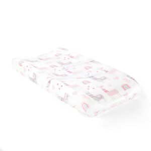 lush decor llama love soft & plush changing pad cover, 32" x 16", pink