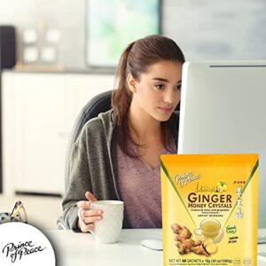 Prince of Peace Instant Ginger Honey Crystals with Lemon, 60 Sachets – Instant Hot or Cold Beverage – Easy to Brew – Drink Like a Tea – Caffeine and Gluten Free – Real Ginger