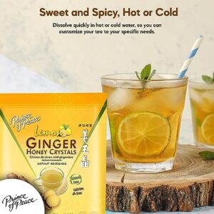 Prince of Peace Instant Ginger Honey Crystals with Lemon, 60 Sachets – Instant Hot or Cold Beverage – Easy to Brew – Drink Like a Tea – Caffeine and Gluten Free – Real Ginger