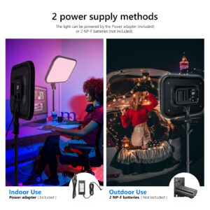 NEEWER 18.3" RGB LED Video Light Panel with APP Control, 360°Full Color, 1 Pack 60W Dimmable 2500K~8500K RGB LED Panel CRI/TLCI 97+ with 17 Special Scenes Effect for Game YouTube Zoom Photography