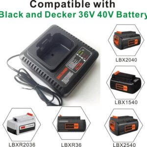 ANOITD 40V MAX Battery Fast Charger LCS40 Compatible with Black & Decker 36V 40V Max Lithium Battery LBX1540 LBX2540 LBX2040 LBXR2036 LBXR36 LBX2240 LBX36 LSW36 LST136 LHT2436