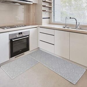 hitik kitchen mats rug anti fatigue(17.32''x47.24 ''),ergonomic cushioned floor rug standing mat area thick pvc waterproof, non-slip, oil resistant floor mats for kitchen, office