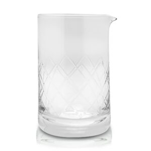 the art of craft cocktail mixing glass: 18oz/ 550ml seamless crystal mixing glass with thick weighted bottom for home bars and professional bartenders