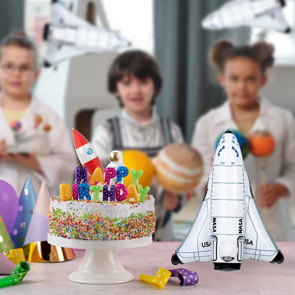 ArtCreativity Space Shuttle Inflates, Set of 2, Inflatable Astronaut Toys for Kids, Decorations for Outer Space Themed Parties, 14 Inch Long Party Inflates, Fun Pretend Play Accessories