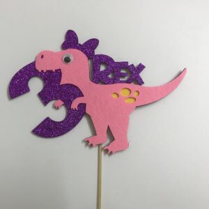 Pink 3rd Dinosaur BackdropParty Supplies