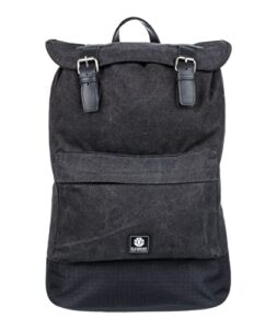 element men's strain backpack-school bookbag with leather straps, off black, 27l