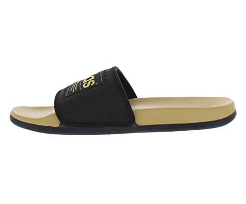 adidas Adilette Comfort Slides Black/Golden Beige/Golden Beige Men's 10, Women's 11 Medium