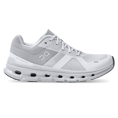 On Women's Cloudrunner Sneakers, White/Frost, 9 Medium US