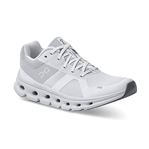 On Women's Cloudrunner Sneakers, White/Frost, 9 Medium US