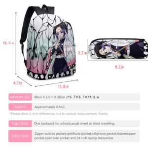 AidiTrend Anime Canvas Bag Kochou Shinobu School Bags Girls Boy Travel Bag Notebook Bags Cosplay Accessories Medium