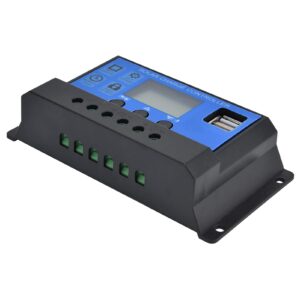 solar controller panel charger lcd display dual usb intelligent control regulator dc 12v/24v(10a)
