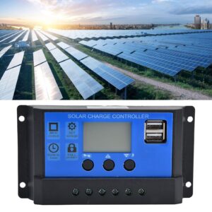 Solar Controller Panel Charger LCD Display Dual USB Intelligent Control Regulator DC 12V/24V(10A)