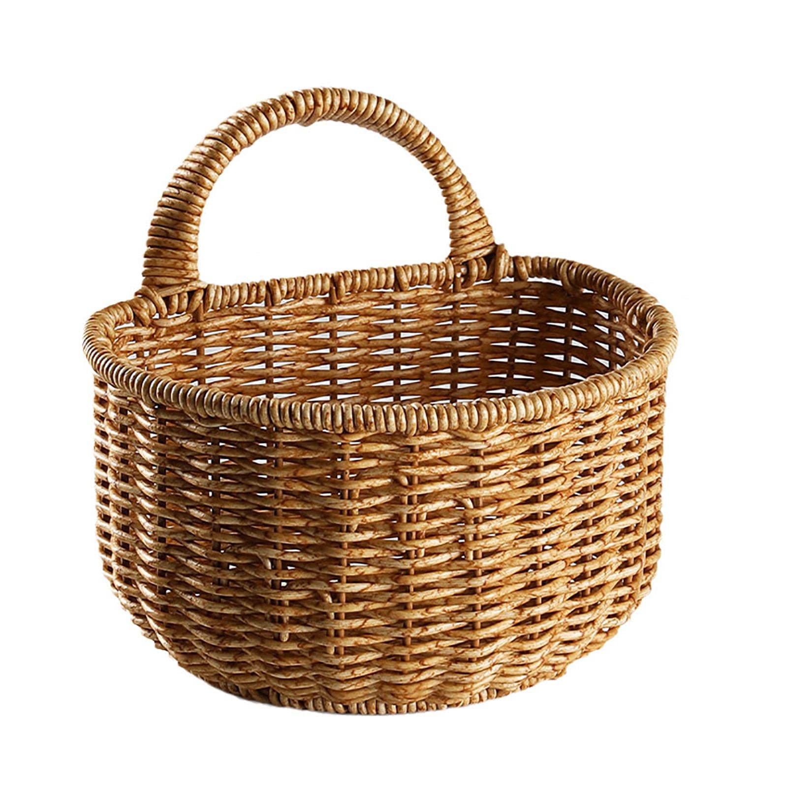 Woven Storage Basket Wicker Wall Mounted Hangings Basket Storage Small Basket with Home Decoration for Plants, Toys, Towels Shakven