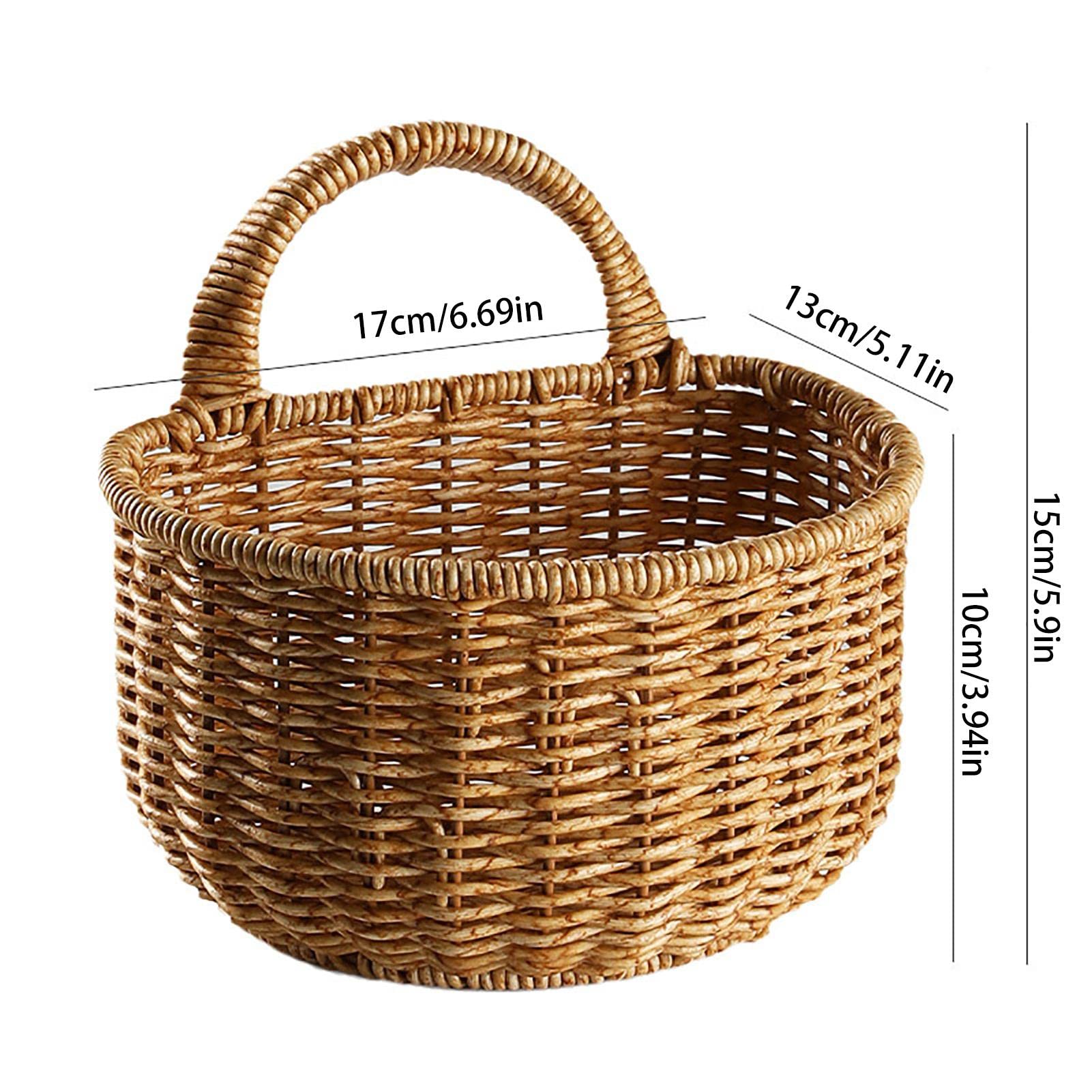 Woven Storage Basket Wicker Wall Mounted Hangings Basket Storage Small Basket with Home Decoration for Plants, Toys, Towels Shakven