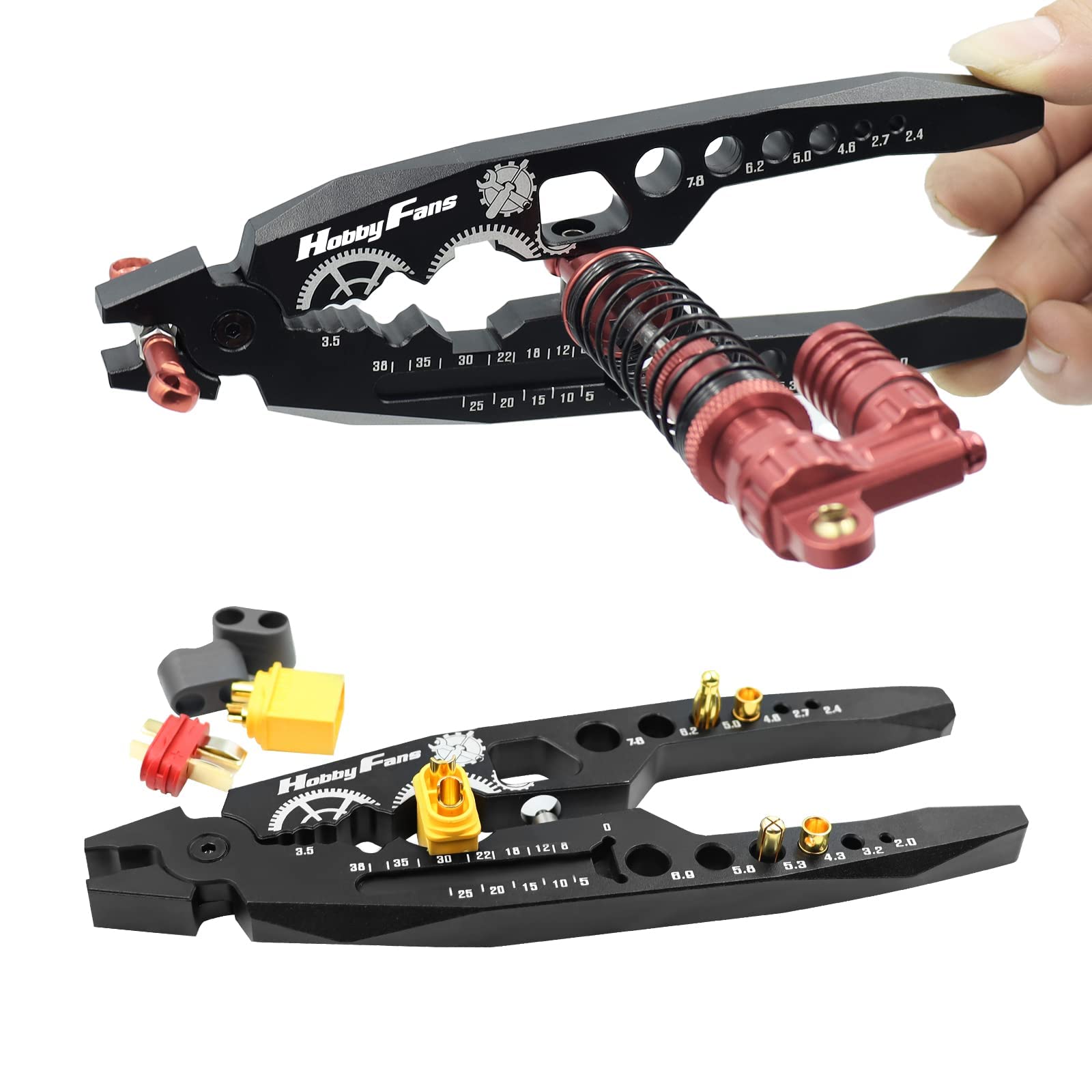 Hobby Fans Metal Shock Absorber Pliers Rod Ball Clamp & Ball Joint Wrench Multi-Function RC Tool Combo Set for 1/8 1/10 RC Car