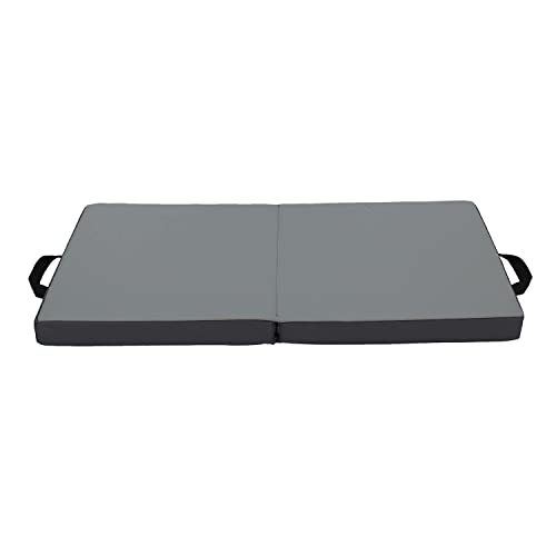 Factory Direct Partners 13677-GYDG Multifunctional Folding Foam Kneeling Pad with Sewn-in Handles and Non-Slip Bottom (2-Pack) - Gray/Dark Gray