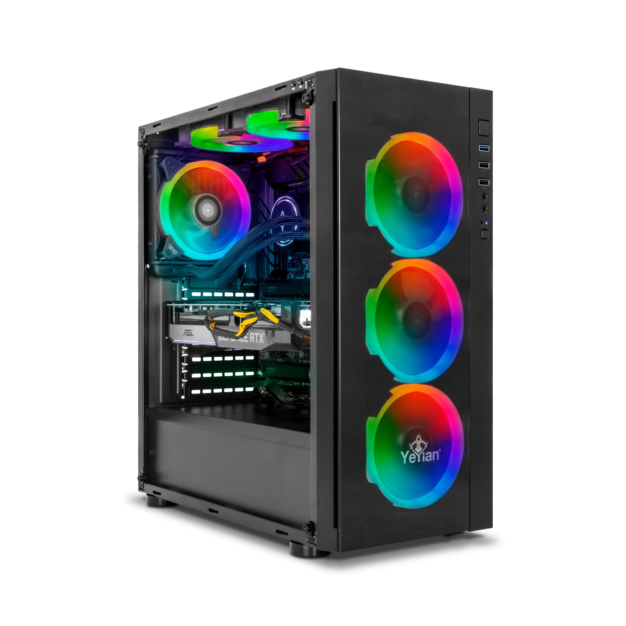 YEYIAN Katana X21A Gaming PC Computer, Intel 12th Gen Alder Lake i7-12700KF 12-Core 3.6GHz, GeForce RTX 3070 8GB GDDR6, 1TB NVMe Gen 4 SSD, 32GB DDR4 3600MHz, 120mm AIO, WiFi 6, BT 5.2, 650W 80+ Gold