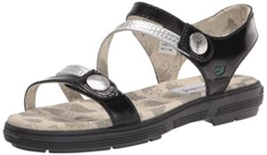 greenleaf women's unity sandal, patent black, 10