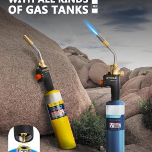 RTTOOA High Intensity Adjustable Propane Torch Head, GJ-8000 Trigger Start Mapp Gas Torch Map Gas Torch Kit with Self Ignition,Pencil Flame Welding Torch Fuel by MAPP, MAP/PRO（CSA Certified)