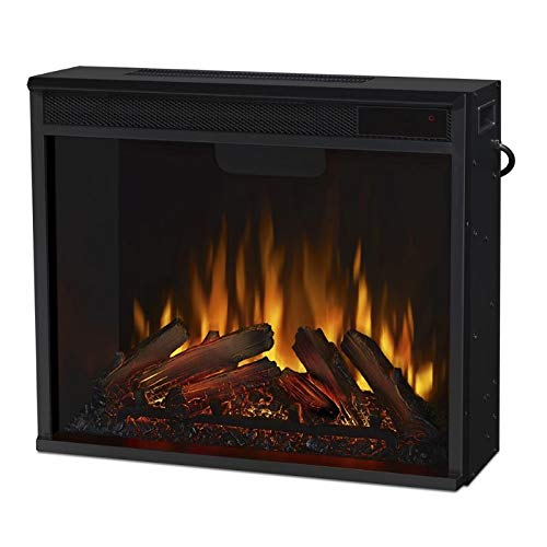 BOWERY HILL Traditional Solid Wood Electric Fireplace, Heater with Remote Control, Adjustable Led Flame, 1500W in White