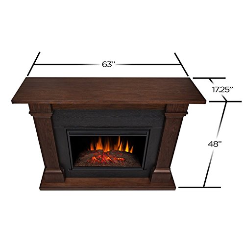 BOWERY HILL Traditional Corner Electric Fireplace Mantel Heater with Remote Control, Adjustable Led Flame 1500W in Chestnut Oak