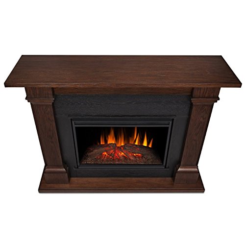 BOWERY HILL Traditional Corner Electric Fireplace Mantel Heater with Remote Control, Adjustable Led Flame 1500W in Chestnut Oak