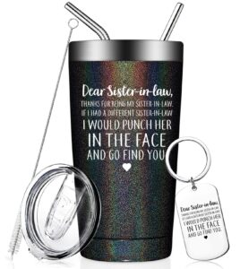 fufendio sister in law gifts - sister in law mothers day gifts - birthday gifts for sister in law - sister in law tumbler 20oz
